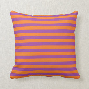Purple and Orange Stripes Pillow