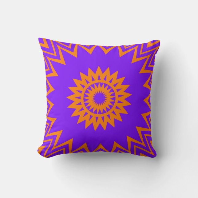 Purple and Orange Sun Rays Cushion (Front)