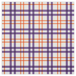 Purple and Orange Tartan Fabric
