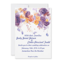 Purple and Orange Wedding Invite