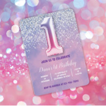 Purple and Pink 1st Birthday Balloon