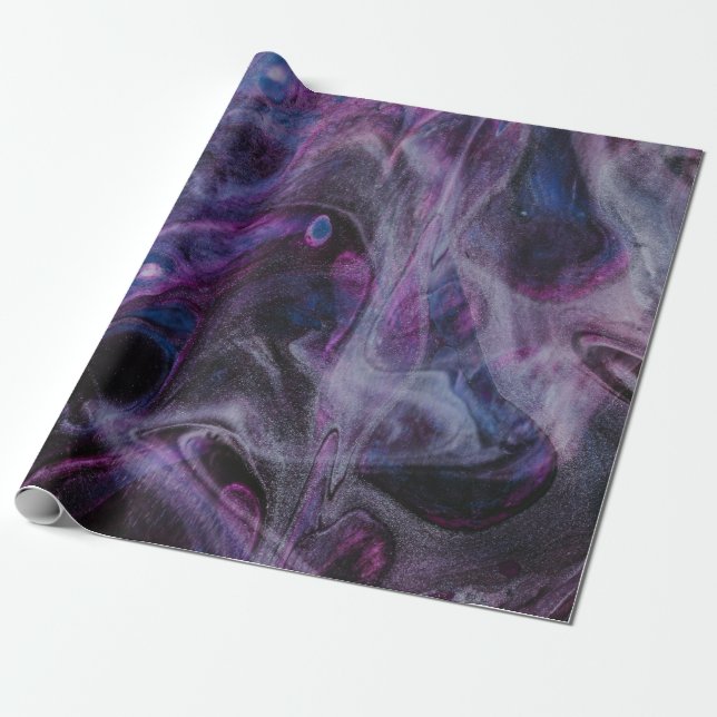Purple and pink abstract painting wrapping paper (Unrolled)