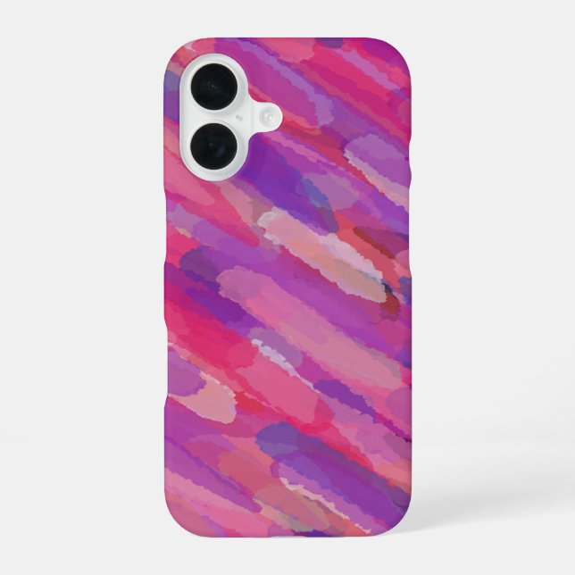Purple and Pink Abstract Pattern iPhone 16 Case (Back)