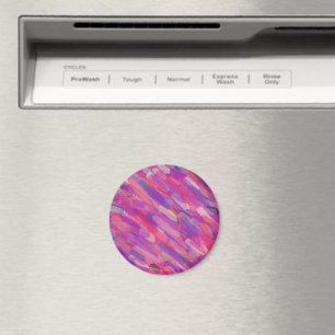 Purple and Pink Abstract Pattern Magnet