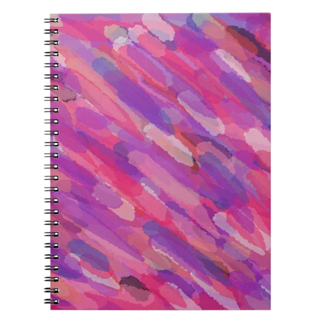 Purple and Pink Abstract Pattern Notebook (Front)