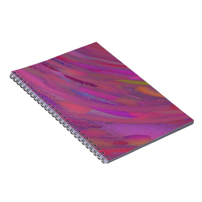 Purple and Pink Abstract Spiral Notebook (Right Side)