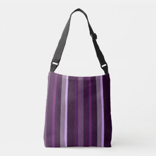 Purple and Pink Abstract Stripes Crossbody Bag