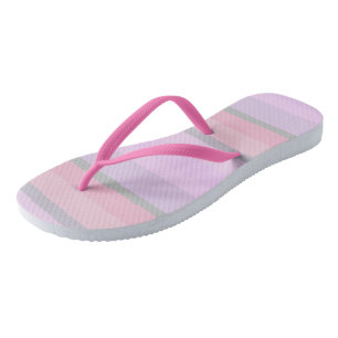 Purple and Pink Abstract Stripes Flip Flops