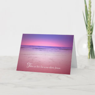 purple and pink beach sunrise sympathy thank you card