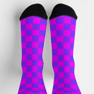 Purple and pink blocks socks
