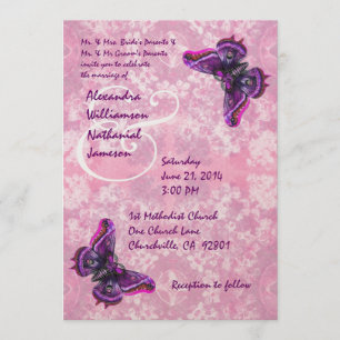 Purple and Pink Butterflies Wedding Template