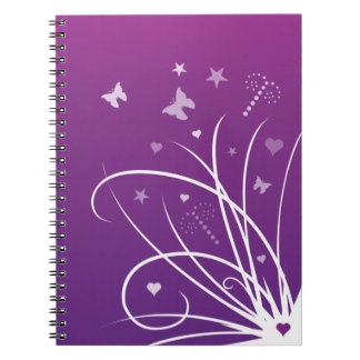 Purple and Pink Butterfly Swirl Notebook