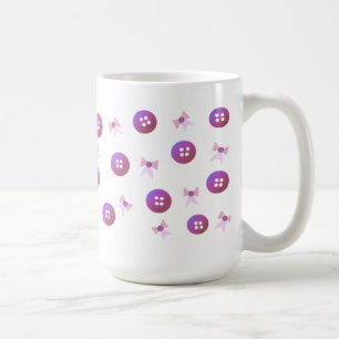 Purple and Pink Buttons and Bows Coffee Mug