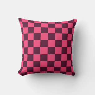 Purple and Pink Chequerboard Cushion