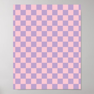 Purple And Pink Chequerboard Poster