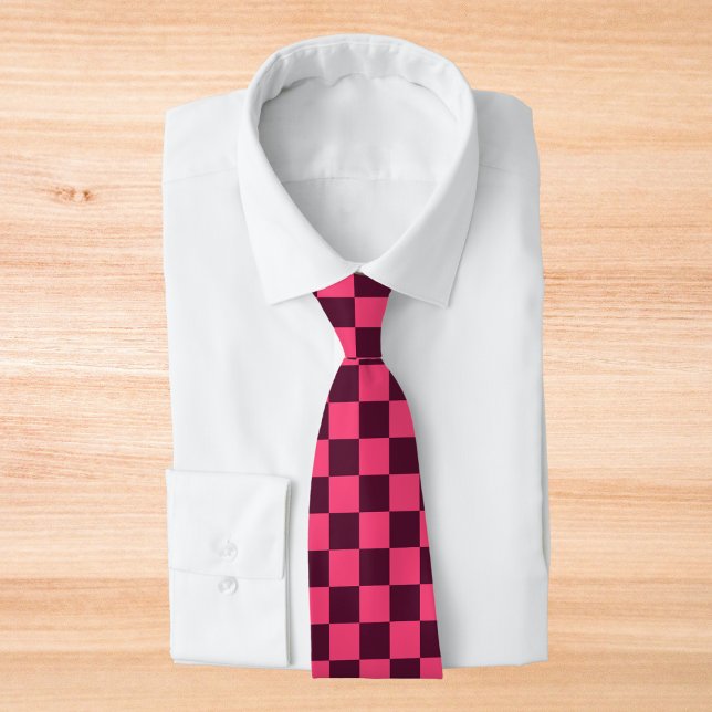 Purple and Pink Chequerboard Tie (Creator Uploaded)