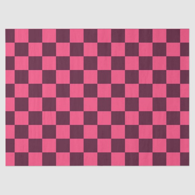 Purple and Pink Chequerboard Tissue Paper (Front)