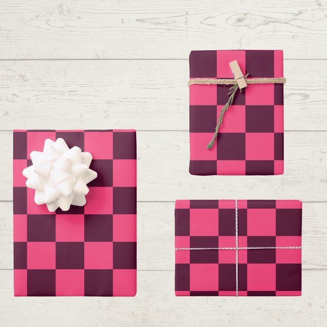 Purple and Pink Chequerboard Wrapping Paper Sheet (Creator Uploaded)