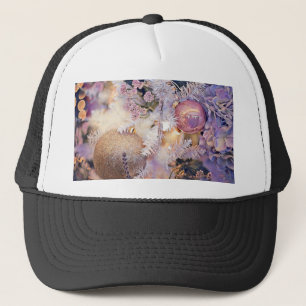 Purple and Pink Christmas Ornaments Trucker Hat