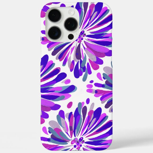 Purple and Pink Chrysanthemum Floral Pattern Case-Mate iPhone Case (Back)