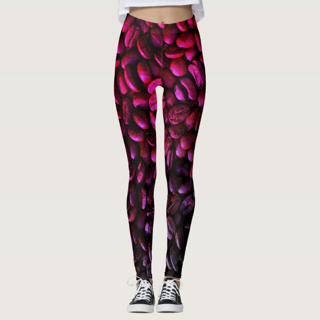 Purple and Pink Coffee Bean Leggings (Front)