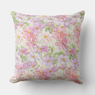 purple and pink cosmos flower  Mother's Day pillow