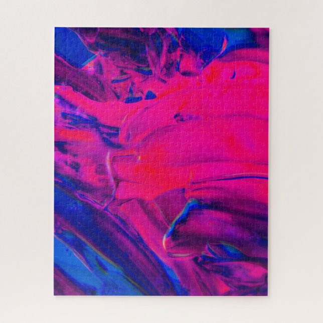 Purple and Pink Creative Painted Brushstrokes Jigsaw Puzzle (Vertical)