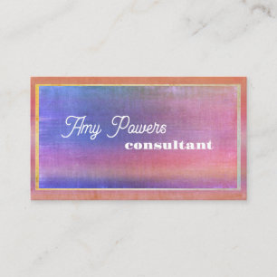 purple and pink distressed watercolor design business card