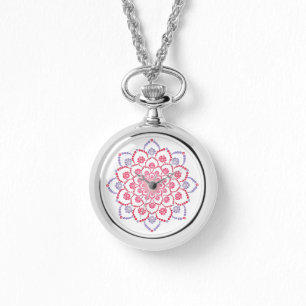 Purple and Pink Dot Mandala Watch