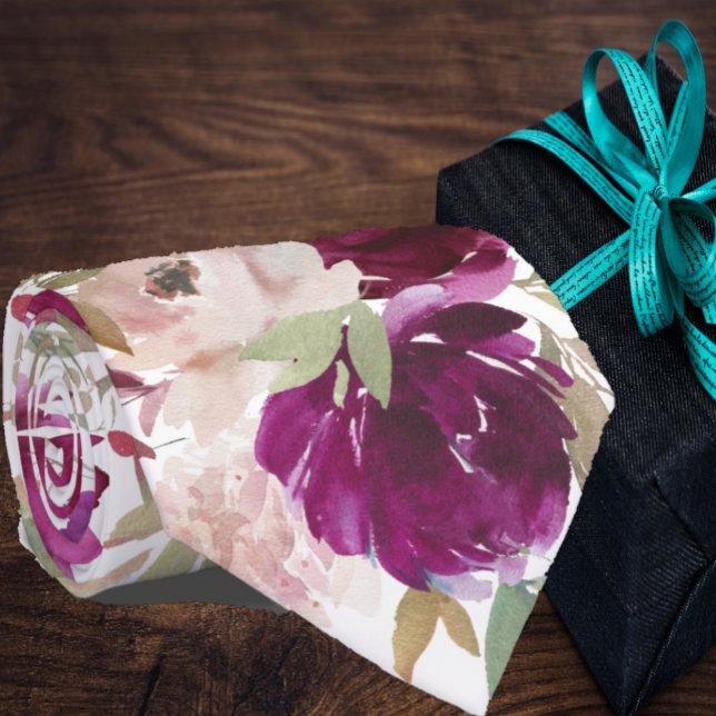 Purple and Pink Floral Flowers Roses Neck Tie (Creator Uploaded)