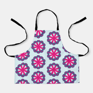 Purple and pink floral shapes illustration  apron
