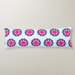 Purple and pink floral shapes illustration body cushion