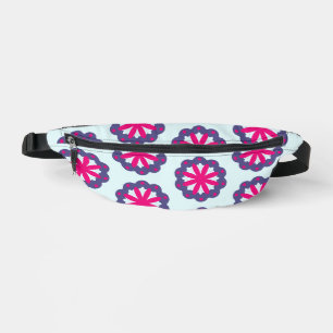 Purple and pink floral shapes illustration bum bags