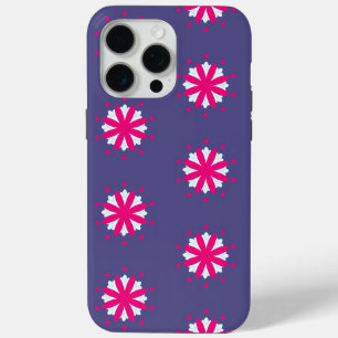 Purple and pink floral shapes illustration iPhone 15 pro max case