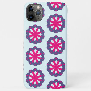 Purple and pink floral shapes illustration iPhone 11 pro max case