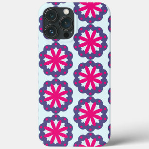 Purple and pink floral shapes illustration iPhone 13 pro max case