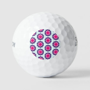 Purple and pink floral shapes illustration golf balls