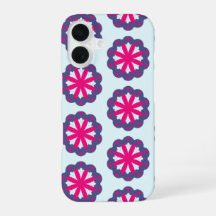 Purple and pink floral shapes illustration  iPhone 16 case