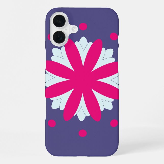 Purple and pink floral shapes illustration  iPhone case (Back)