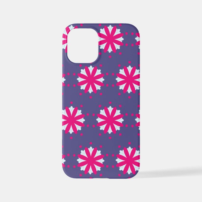 Purple and pink floral shapes illustration  iPhone case (Back)