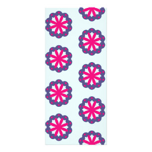 Purple and pink floral shapes illustration rack card