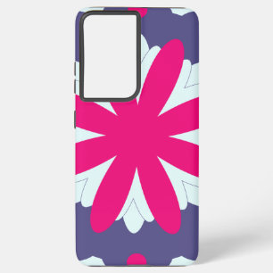 Purple and pink floral shapes illustration  samsung galaxy case