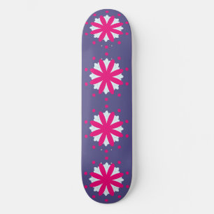 Purple and pink floral shapes illustration  skateboard