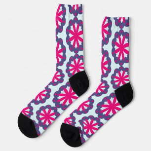 Purple and pink floral shapes illustration  socks