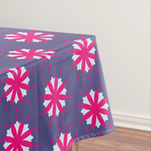 Purple and pink floral shapes illustration tablecloth