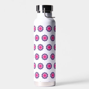 Purple and pink floral shapes illustration water bottle