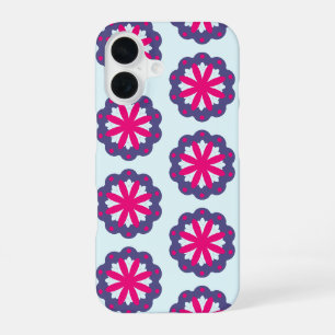 Purple and Pink Floral Shapes  iPhone 16 Case