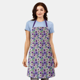 Purple and Pink Flowers Apron