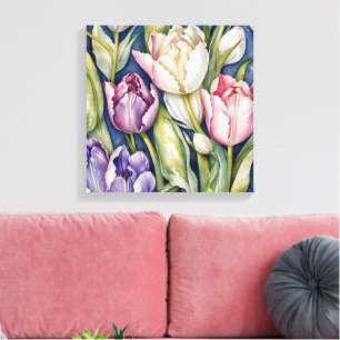 Purple and Pink Giant Tulip Canvas Print
