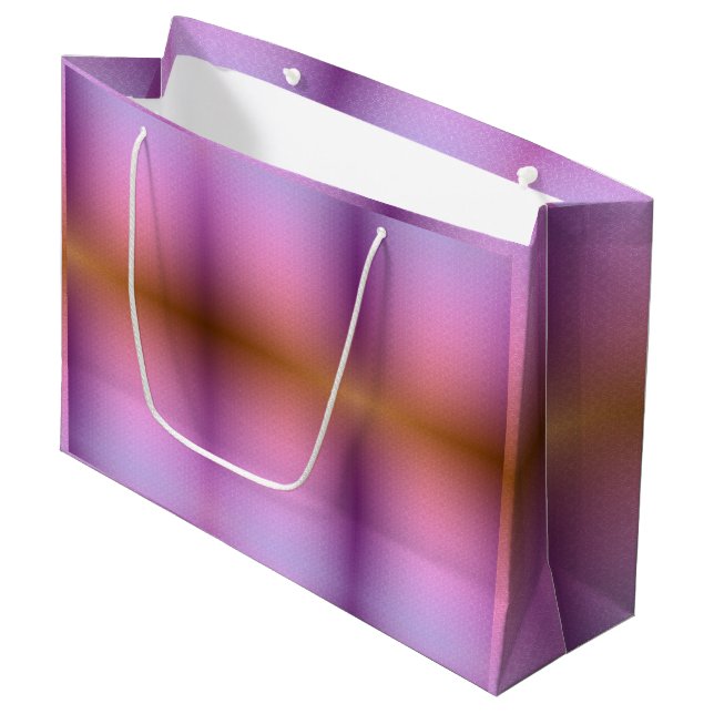 Purple and pink gradient gift bag with white rope  (Front Angled)